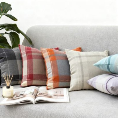 Nordic Geometric Modern Minimalist Coffee Cushion Cover - Plaid Decorative Pillowcase for Living Room Sofa