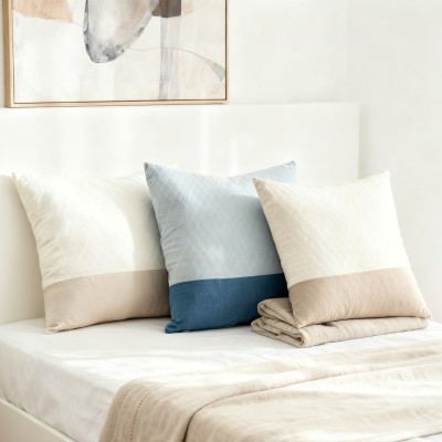 Cotton Pillowcase - All-Season Minimalist Cushion Cover for Sofa, Office Lumbar Support, Bedside & Long Back Pillow